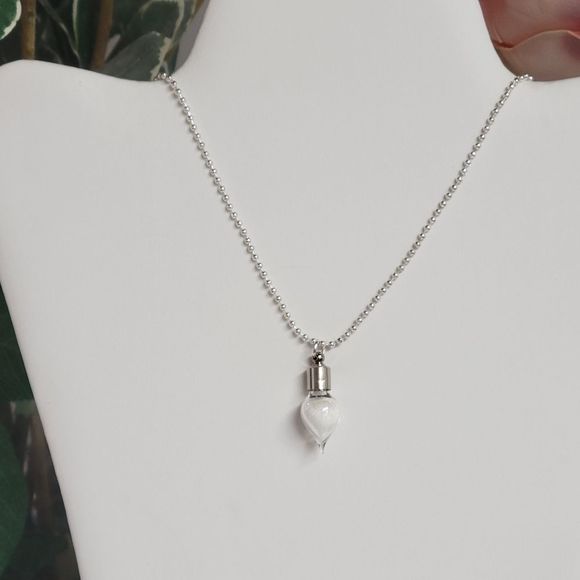 PIXIE WISH NECKLACE twist off tear drop glass bottle WITH wish charm ✨️Handmade - Picture 5 of 11